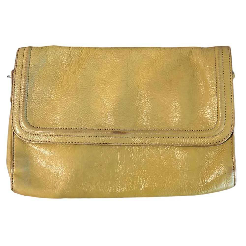 HOBO International Green Yellow Leather Large Clutch